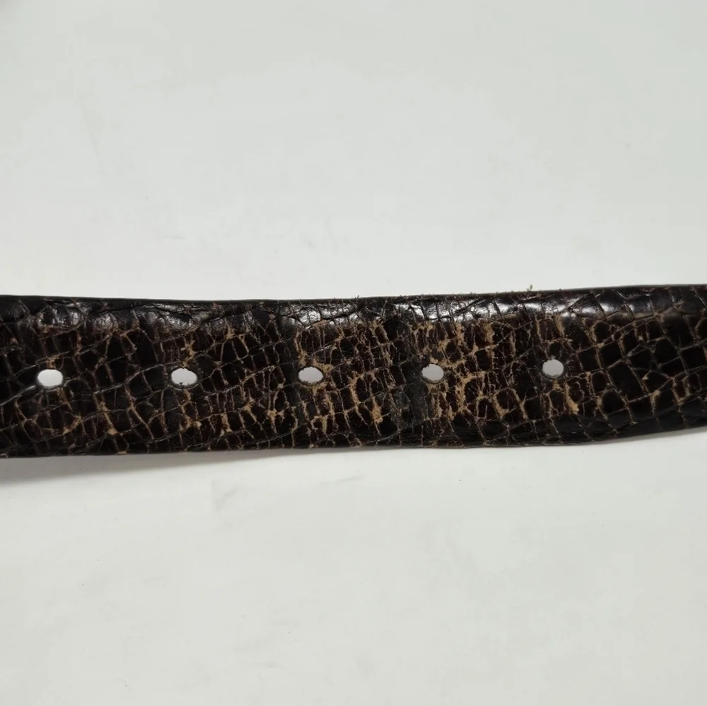 MARTIN DINGMAN BASKET GRAIN ITALIAN LEATHER BROWN BELT MENSWEAR MEN SIZE 42